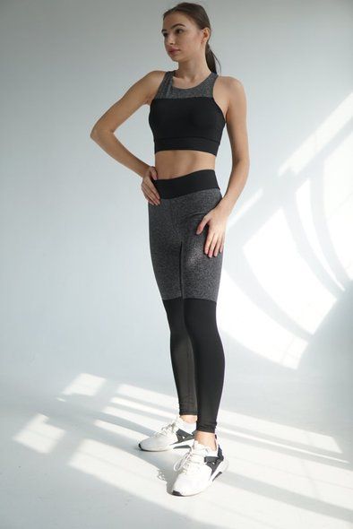 Лосини та топ "Fitness" ( Спортивний комплект ), Чёрный, M