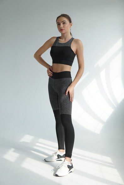 Лосини та топ "Fitness" ( Спортивний комплект ), Чёрный, M