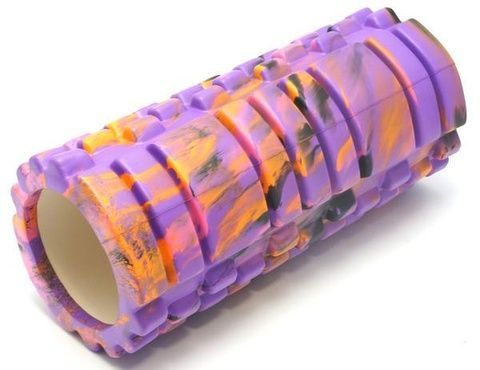 Масажний рулон для йоги EVA 30x9,5 см з рисунком Фіолетовий (MS 2126)