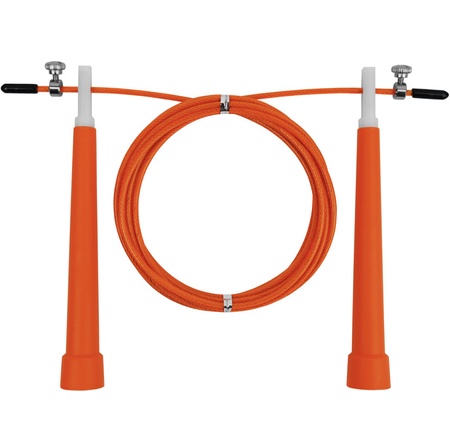 Скоростная скакалка на подшипниках со стальным тросом ПВХ 3 м Оранжевая (FI-4952)