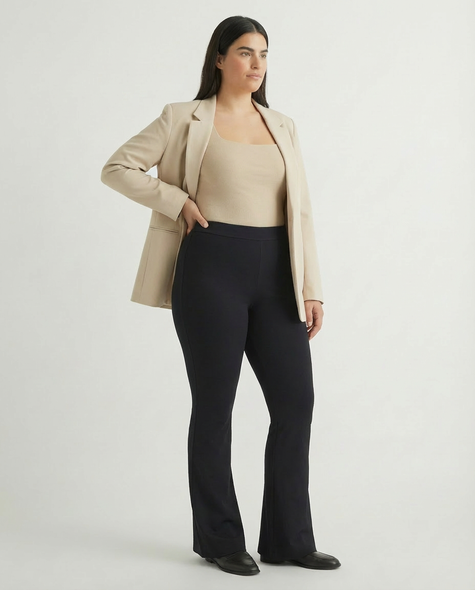 Женские брюки клёш Akta Casual Plus Size (3XL&ndash;5XL), чёрные, Чёрный, 3ХL
