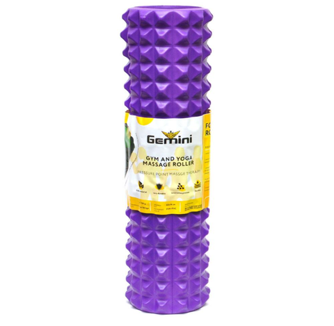 Роллер для йоги і пилатеса Gemini Grid Spine 45x14 см з виміткою під спину Фіолетовий (G0012PUR)