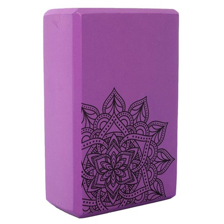 Блок для йоги EVA фиолетовый с рисунком