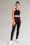 Лосины и топ "Akta Fit Black/Red" ( Спортивный комплект ), Чёрный, S