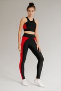 Лосины и топ "Akta Fit Black/Red" ( Спортивный комплект ), Чёрный, S