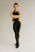 Лосины и топ "Akta Fit Black/Yellow" ( Спортивный комплект ), Чёрный, S