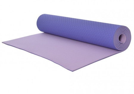 Коврик для йоги и фитнеса Premium TPE+TC 183х61см 6мм Фиолетовый