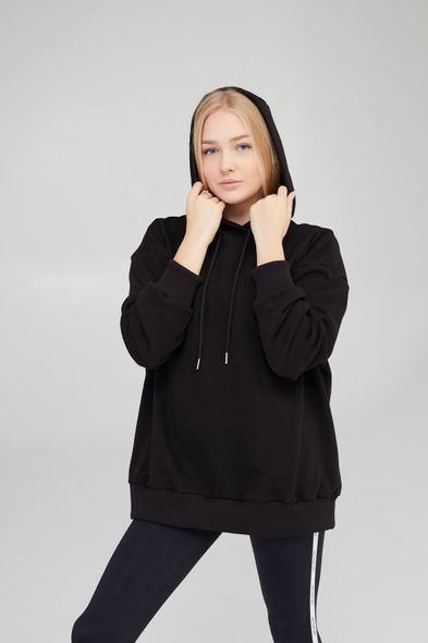 Худі жіночий оверсайз Aktasport Basic Black, XS/S