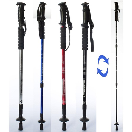 Спортивный инвентарь MS 2019-1 (2 шт) палки для ходьбы, 135-65см, телескоп(3секц), металл, 330гр, 4 цвета